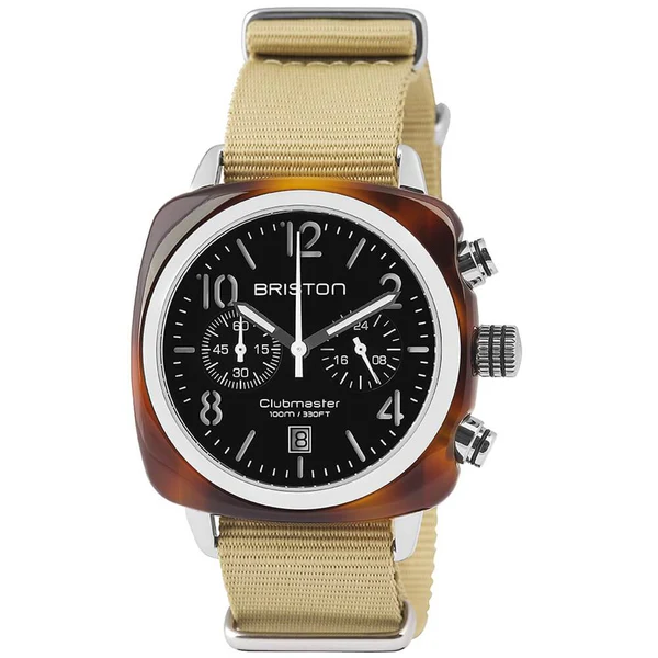 Briston · Clubmaster Classic 40mm · Noir/Kaki · Quartz