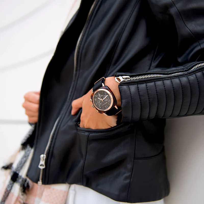 Briston · Clubmaster Classic 40mm · Noir/Or Rose · Quartz — vue 2