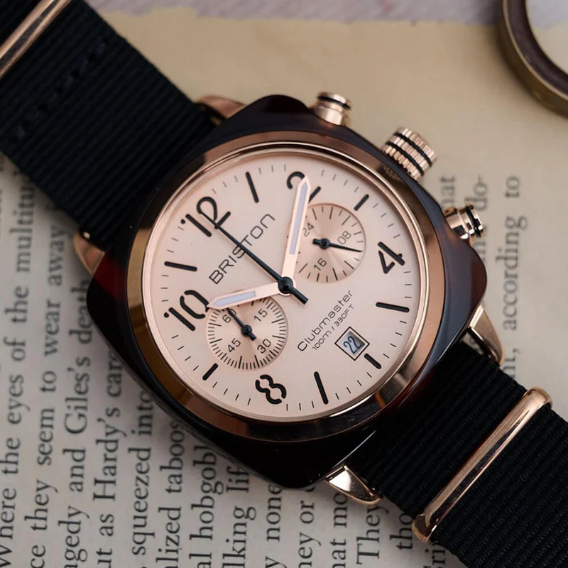 Briston · Clubmaster Classic 40mm · Or Rose · Quartz — vue 2