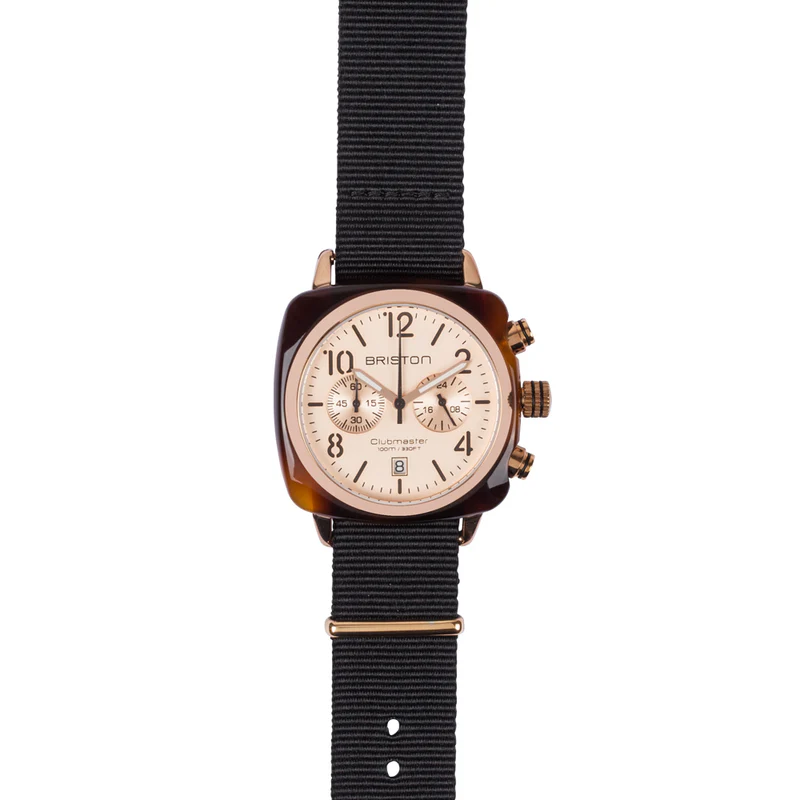 Briston · Clubmaster Classic 40mm · Or Rose · Quartz — vue 3