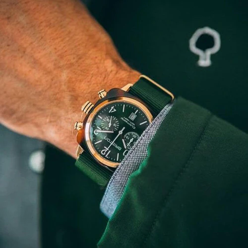 Briston · Clubmaster Classic 40mm · Vert Anglais/Or · Quartz — vue 2
