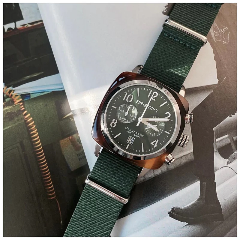 Briston · Clubmaster Classic 40mm · Vert Anglais · Quartz — vue 2