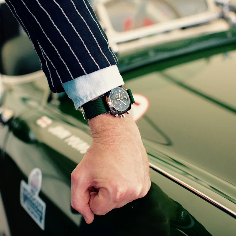 Briston · Clubmaster Classic 40mm · Vert Anglais · Quartz — vue 3