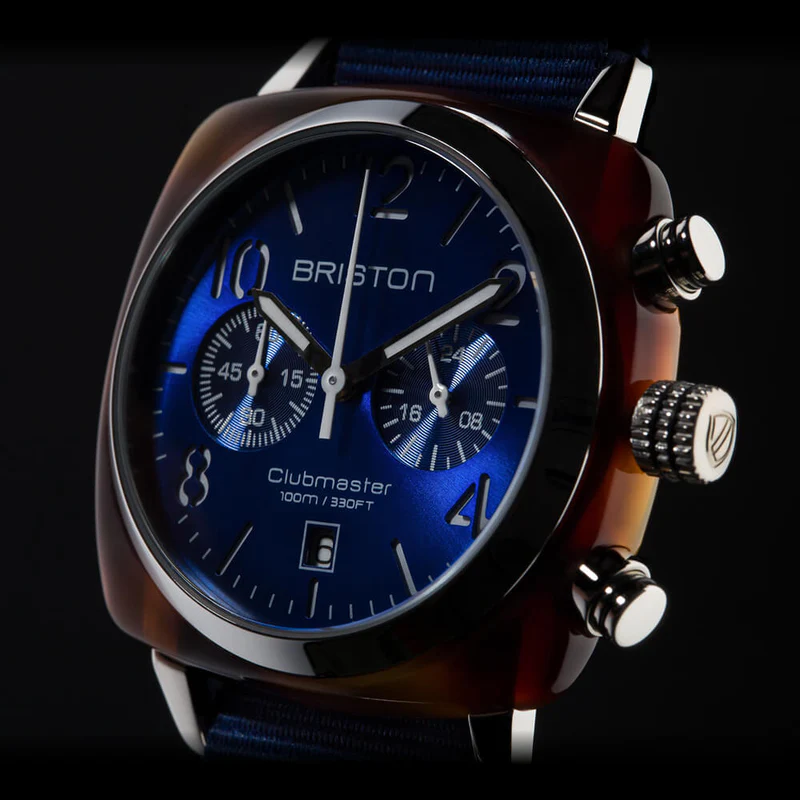 Briston · Clubmaster Classic 40mm · Navy/Bleu · Quartz — vue 3