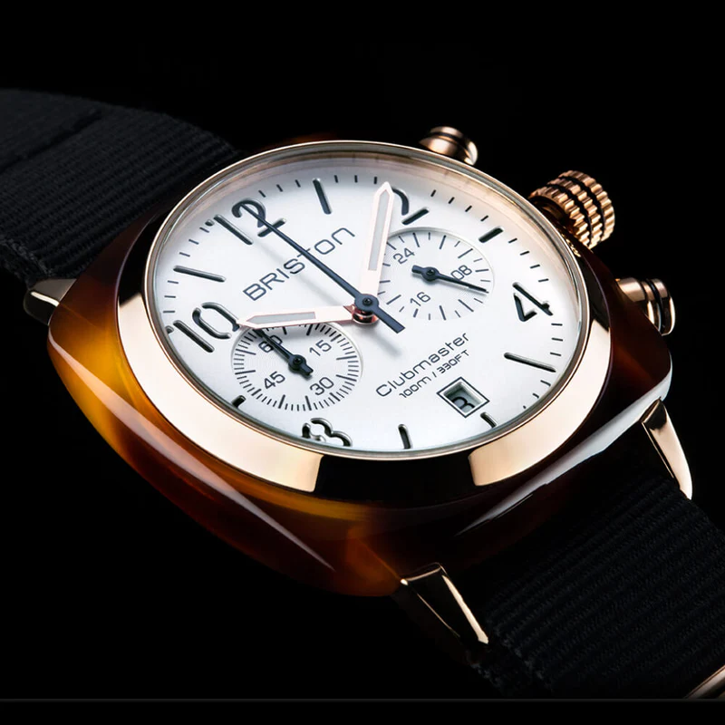 Briston · Clubmaster Classic 40mm · Blanc/Or Rose · Quartz — vue 2