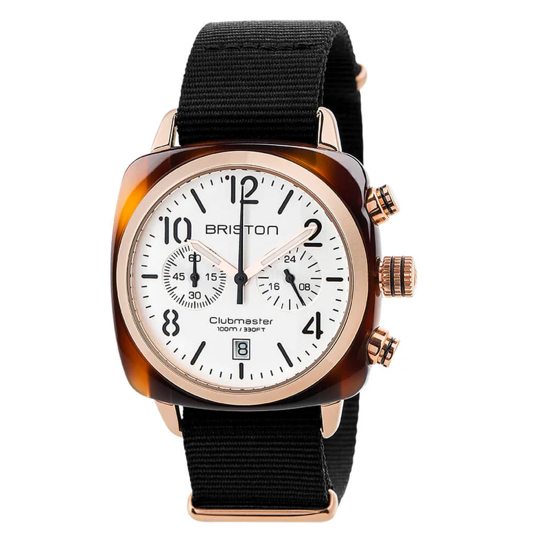 Briston · Clubmaster Classic 40mm · Blanc/Or Rose · Quartz