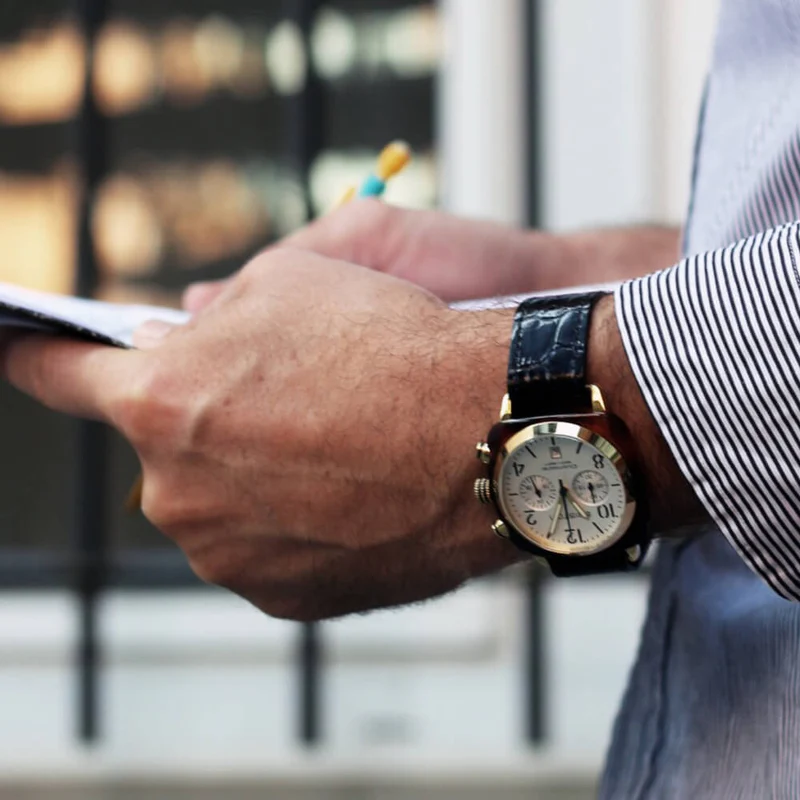 Briston · Clubmaster Classic 40mm · Blanc/Or Jaune · Quartz — vue 2