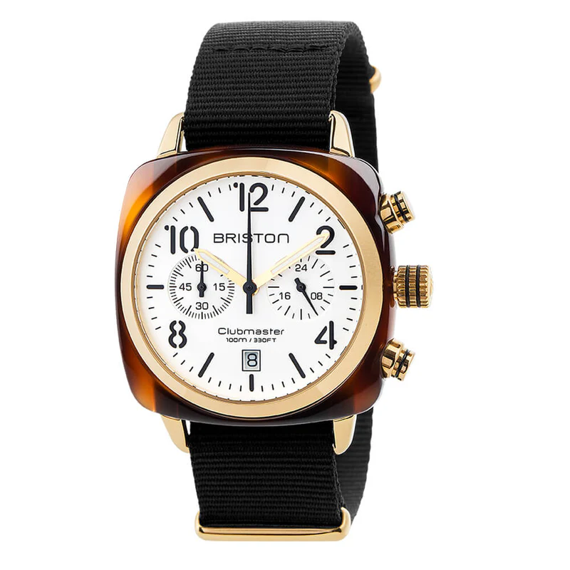 Briston · Clubmaster Classic 40mm · Blanc/Or Jaune · Quartz