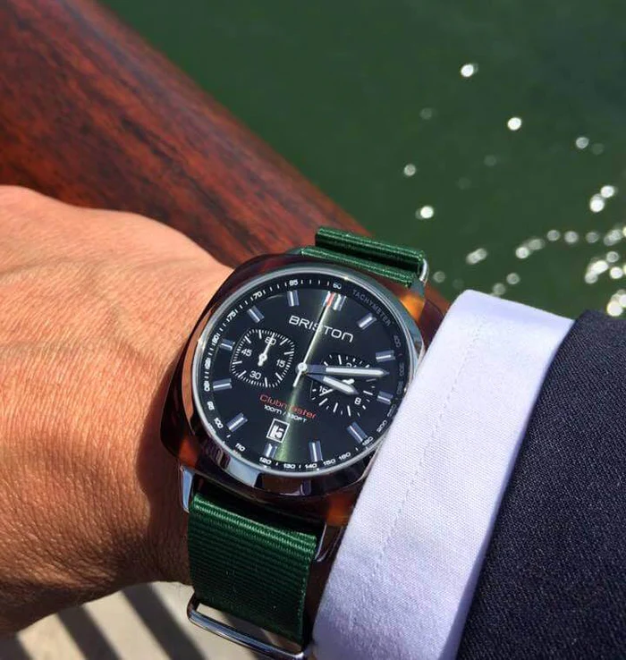 Briston · Clubmaster Sport 42mm · Vert · Quartz — vue 2