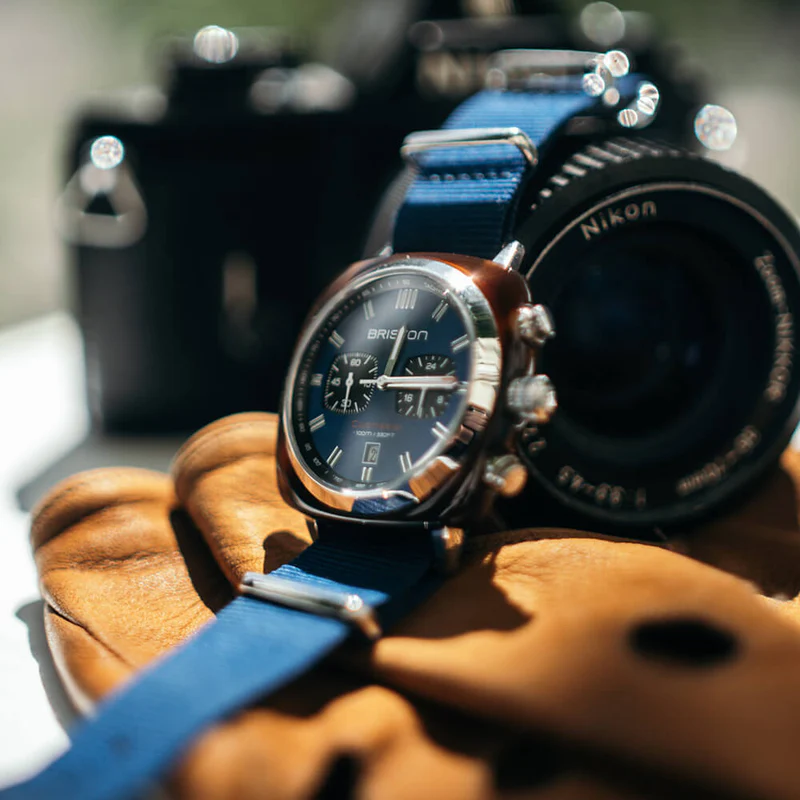 Briston · Clubmaster Sport 42mm · Navy/Bleu · Quartz — vue 3