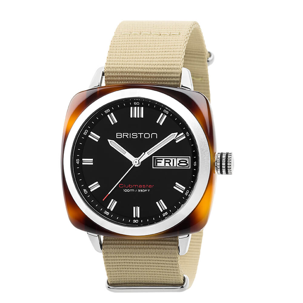 Briston · Clubmaster Sport HMS 42mm · Noir/Kaki · Quartz