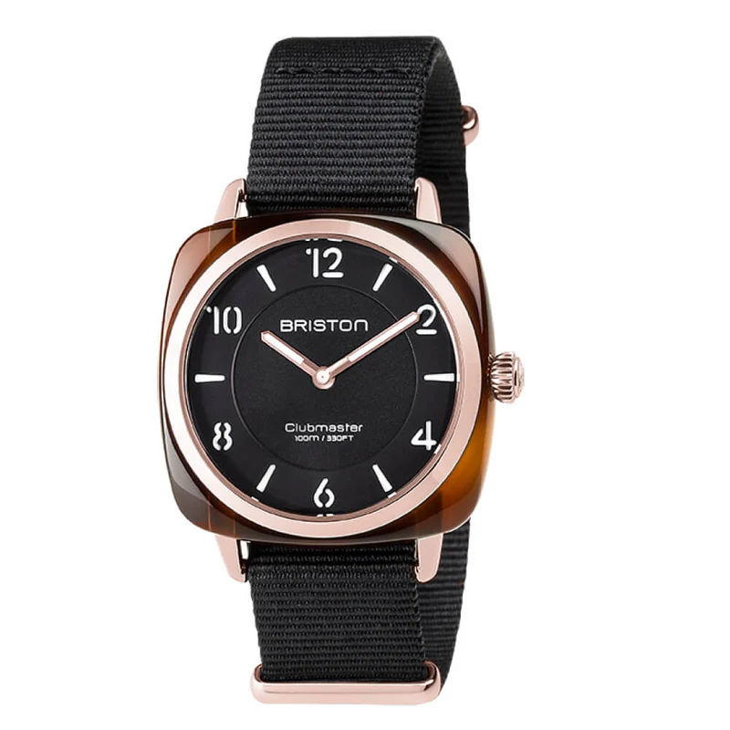 Briston · Clubmaster Chic 36mm · Noir/Or Rose · Quartz
