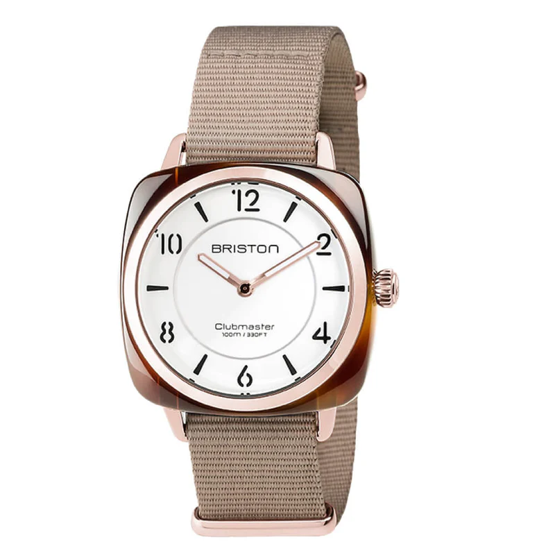 Briston · Clubmaster Chic 36mm · Beige/Or Rose · Quartz