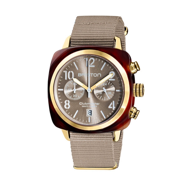 Briston · Clubmaster Classic 40mm · Gris Taupe/Or Jaune · Quartz