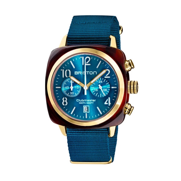 Briston · Clubmaster Classic 40mm · Bleu Canard/Or Jaune · Quartz