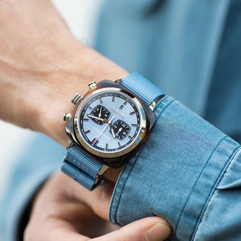Briston · Clubmaster Sport 42mm · Bleu Glacier · Quartz — vue 2