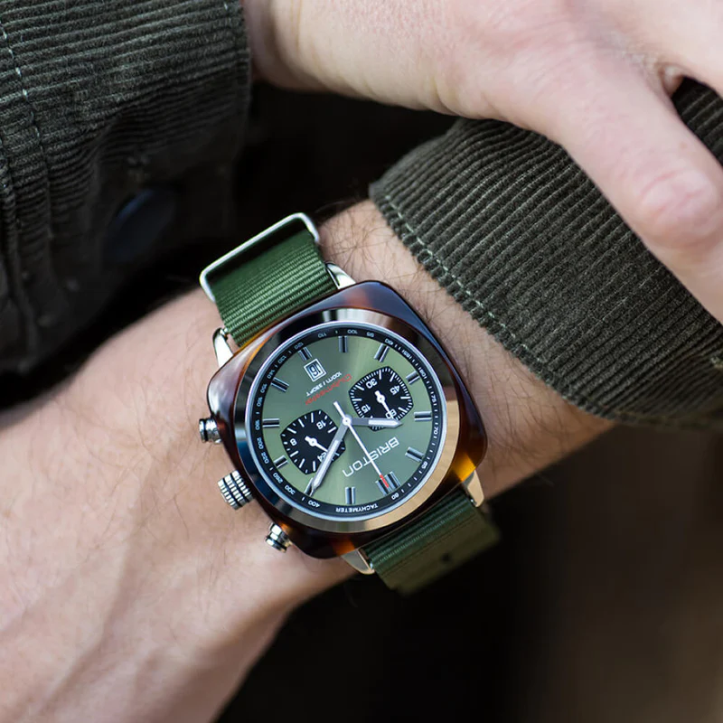 Briston · Clubmaster Sport 42mm · Vert Olive · Quartz — vue 2