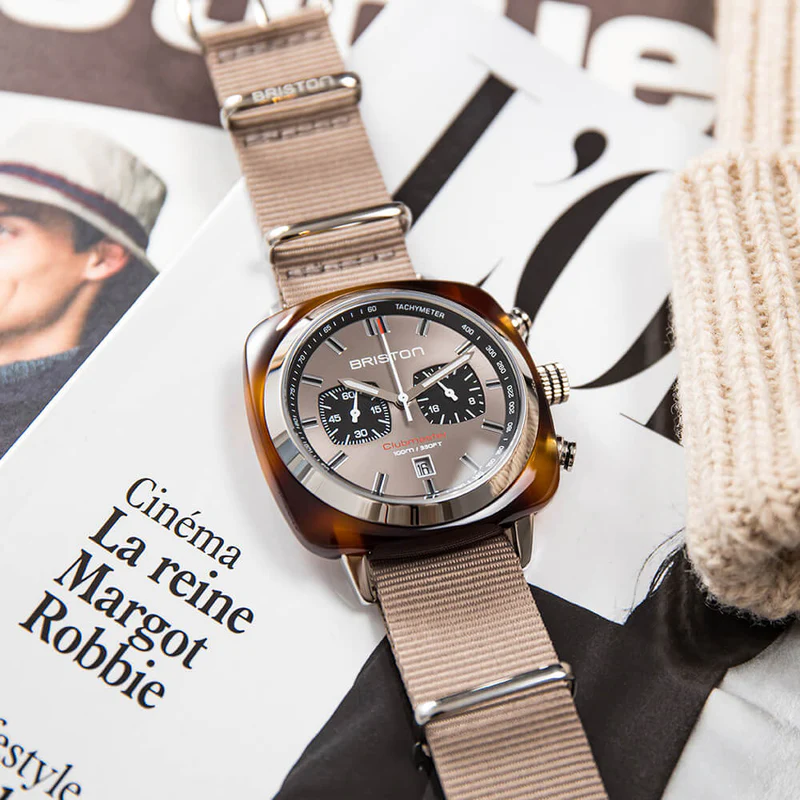 Briston · Clubmaster Sport 42mm · Gris Taupe · Quartz — vue 2