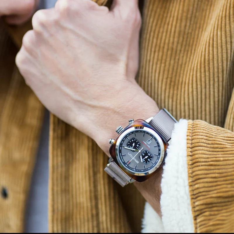 Briston · Clubmaster Sport 42mm · Gris Taupe · Quartz — vue 3