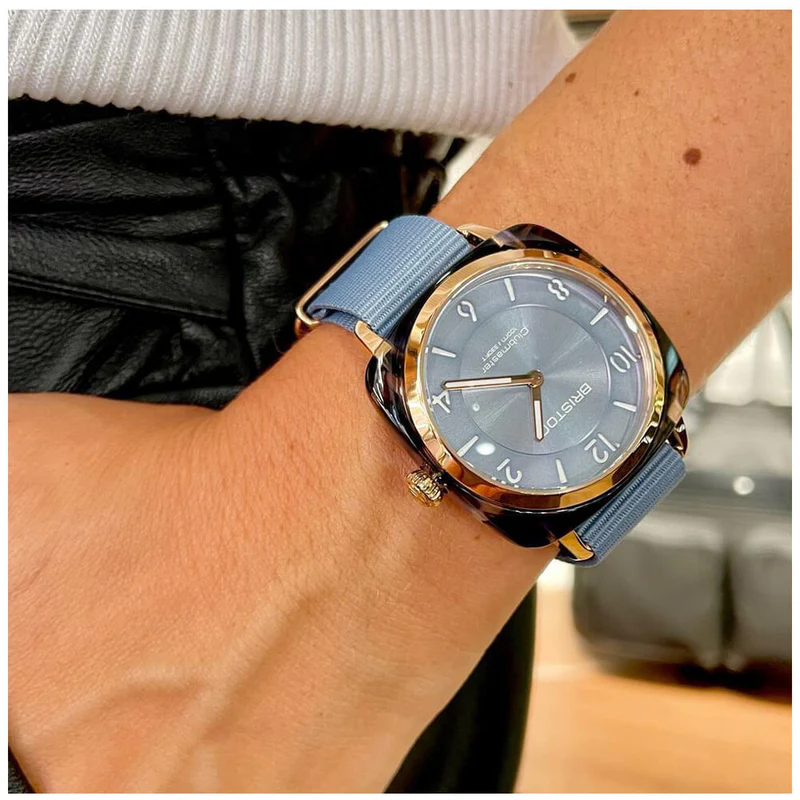 Briston · Clubmaster Chic 36mm · Bleu Glacier/Or Rose · Quartz — vue 2