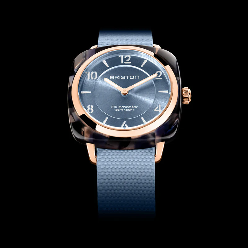 Briston · Clubmaster Chic 36mm · Bleu Glacier/Or Rose · Quartz — vue 3