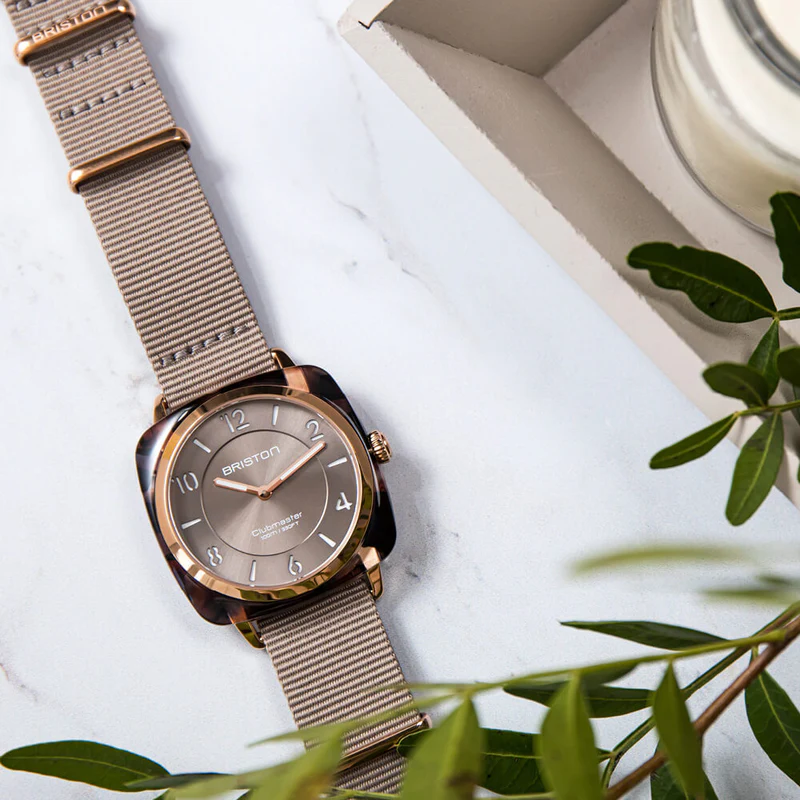 Briston · Clubmaster Chic 36mm · Gris Taupe/Or Rose · Quartz — vue 2