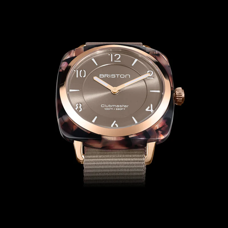 Briston · Clubmaster Chic 36mm · Gris Taupe/Or Rose · Quartz — vue 3
