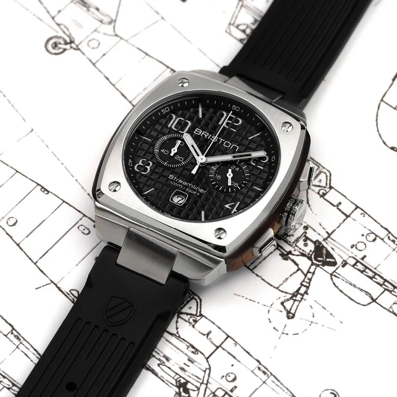 Briston · Streamliner Urban 42mm · Noir · Quartz — vue 3