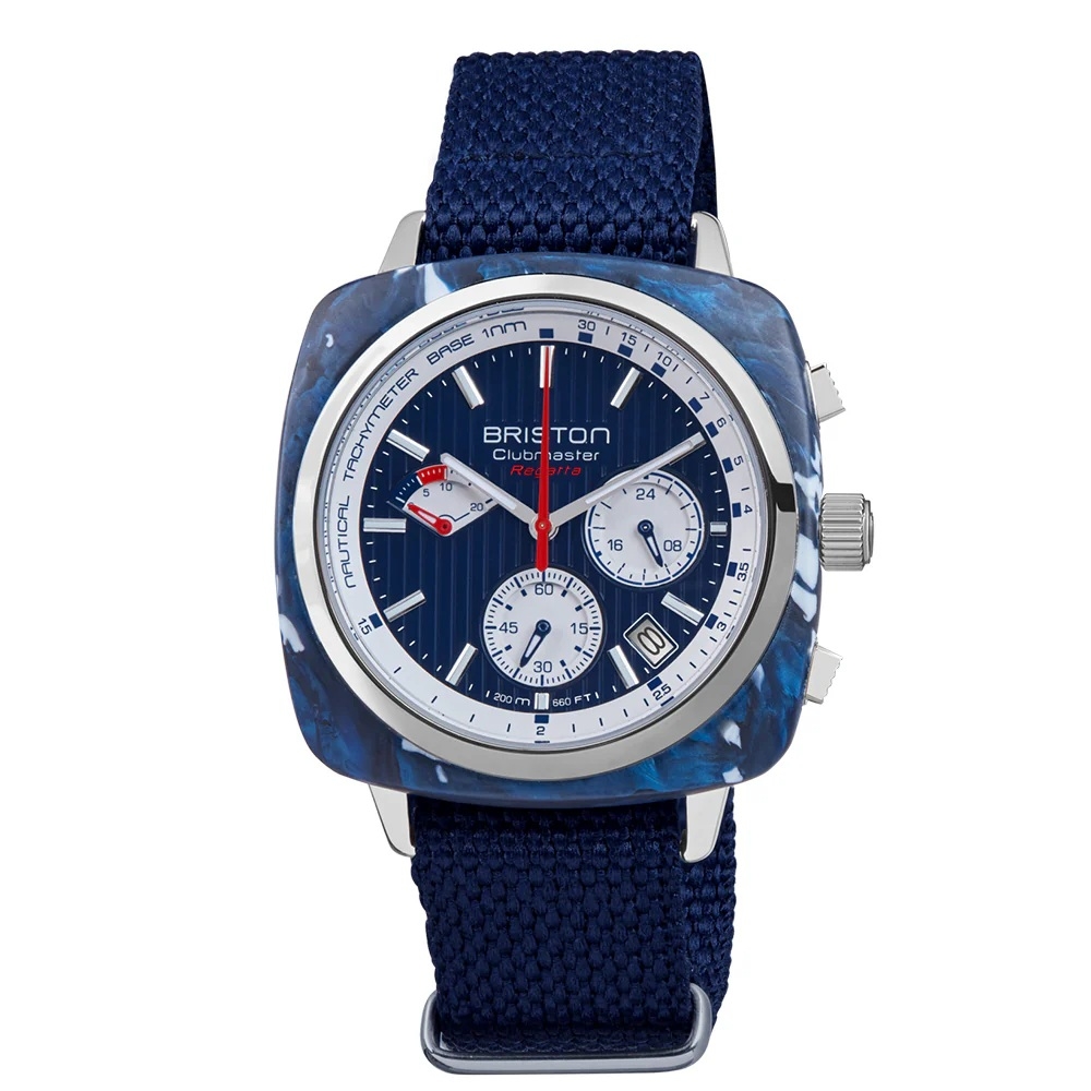 Briston · Clubmaster Regatta 42mm · Bleu · Édition Limitée 100p