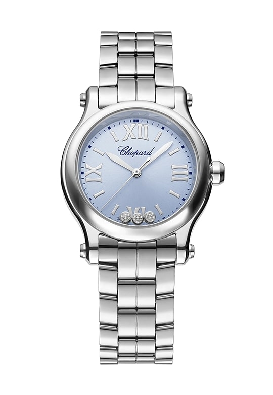 Chopard Happy Sport · 30mm · Dame · Diamants Mobiles · Quartz · Cadran Blanc · Bracelet Acier