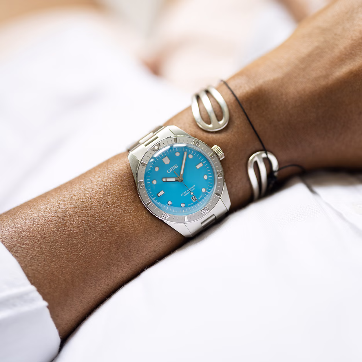 Oris Divers Sixty-Five · Cotton Candy · 38mm · Cadran Vert Pastel · Bracelet Acier — vue 2
