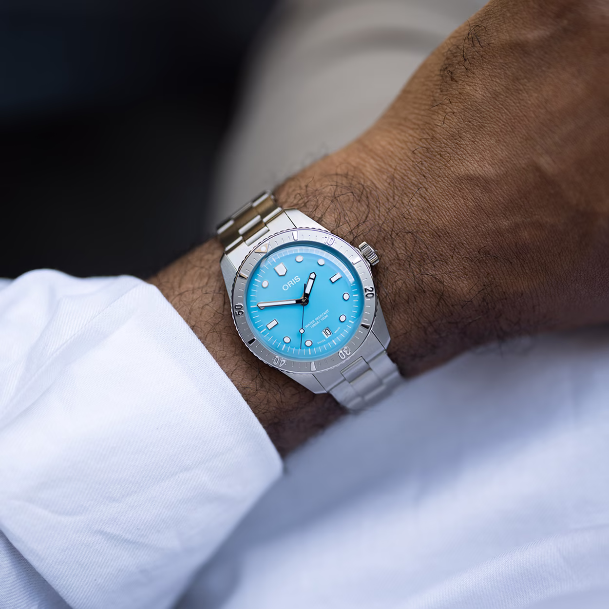 Oris Divers Sixty-Five · Cotton Candy · 38mm · Cadran Vert Pastel · Bracelet Acier — vue 3