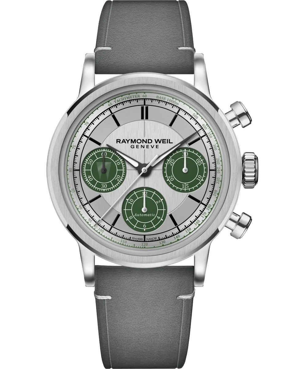 Raymond Weil Maestro · Automatique · 40mm · Cadran Argenté · Cuir