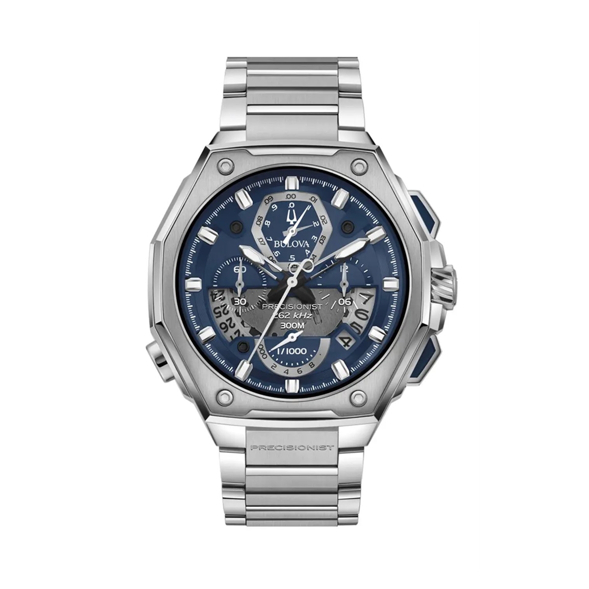 Bulova Precisionist Series X · Chronographe 262kHz · 44.5mm · Cadran Bleu · Bracelet Acier