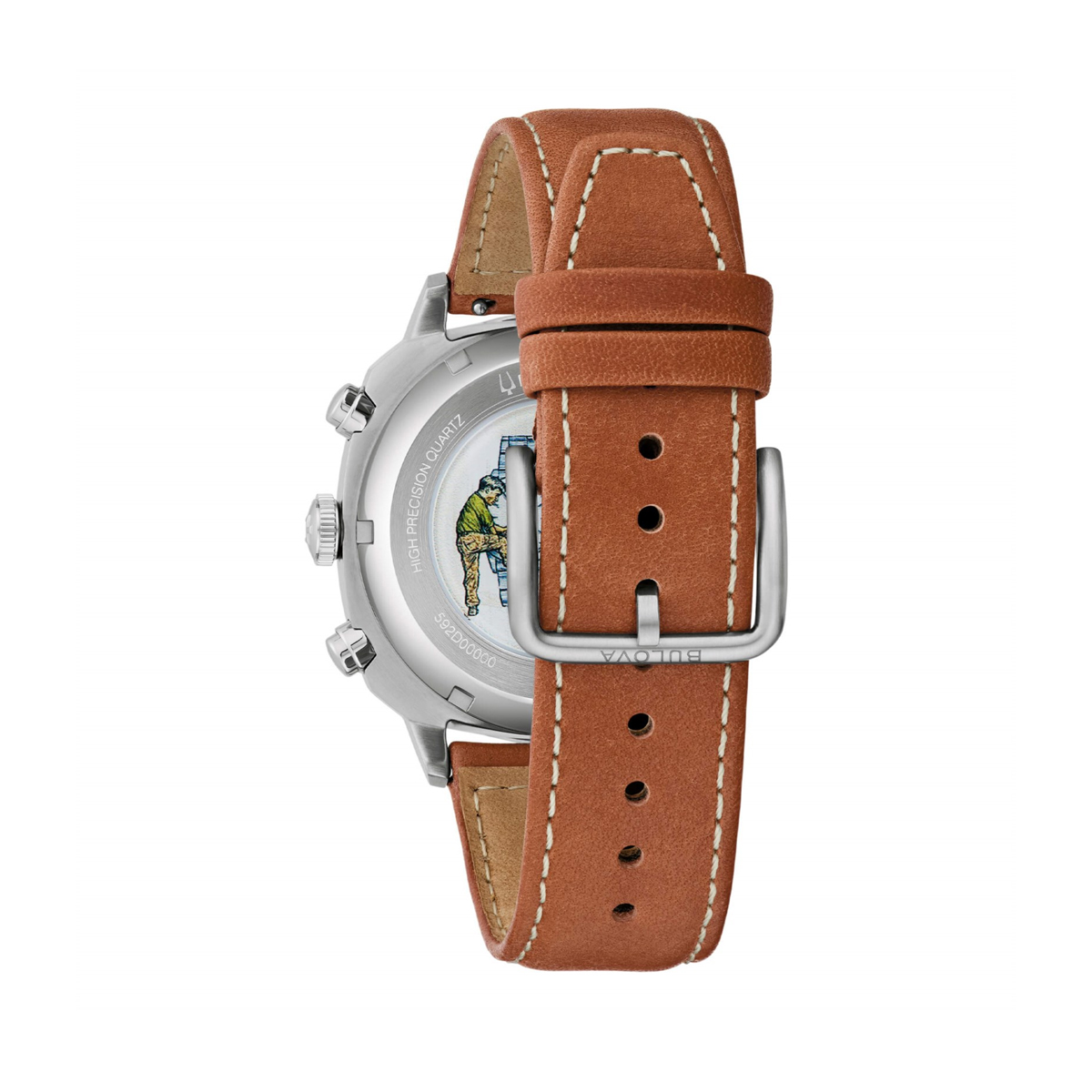 Bulova Military · Chronographe 262kHz · Cadran Vert Militaire · Cuir Brun · VWI Édition Spéciale — vue 3