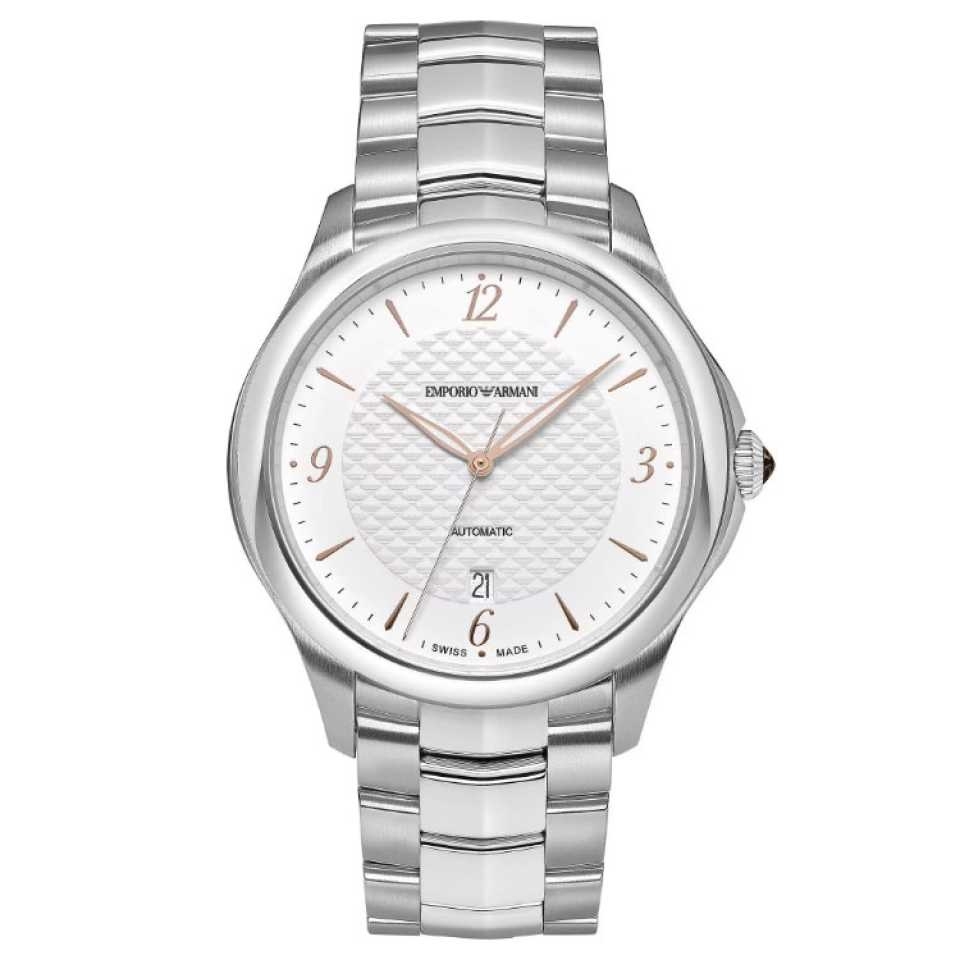 Emporio Armani Swiss Made · Esedra Automatique · 43mm · Cadran Blanc · Bracelet Acier
