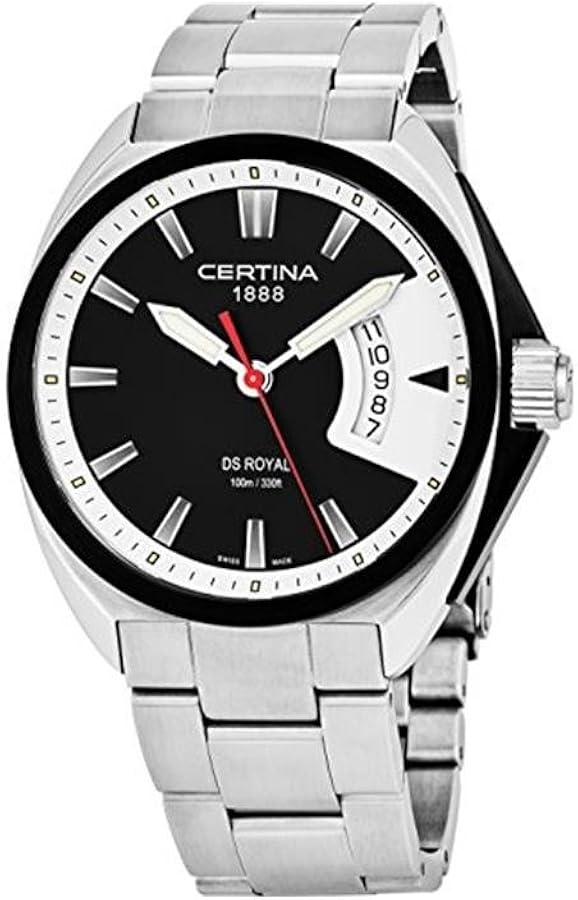 Certina DS Royal · Quartz · 42mm · Cadran Noir · Bracelet Acier