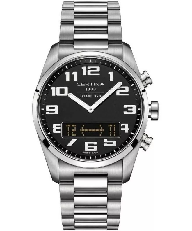 Certina DS Multi-8 · Multifonction · 42mm · Cadran Noir · Bracelet Acier