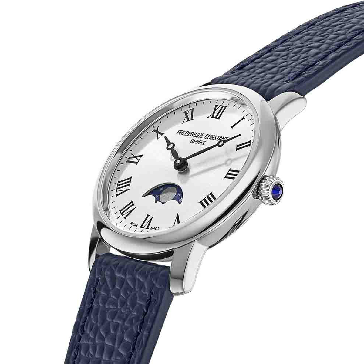 Frédérique Constant Slimline Moonphase · Automatique · Dame · Cadran Rose · Cuir Rose — vue 2