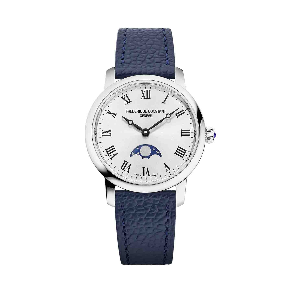 Frédérique Constant Slimline Moonphase · Automatique · Dame · Cadran Rose · Cuir Rose