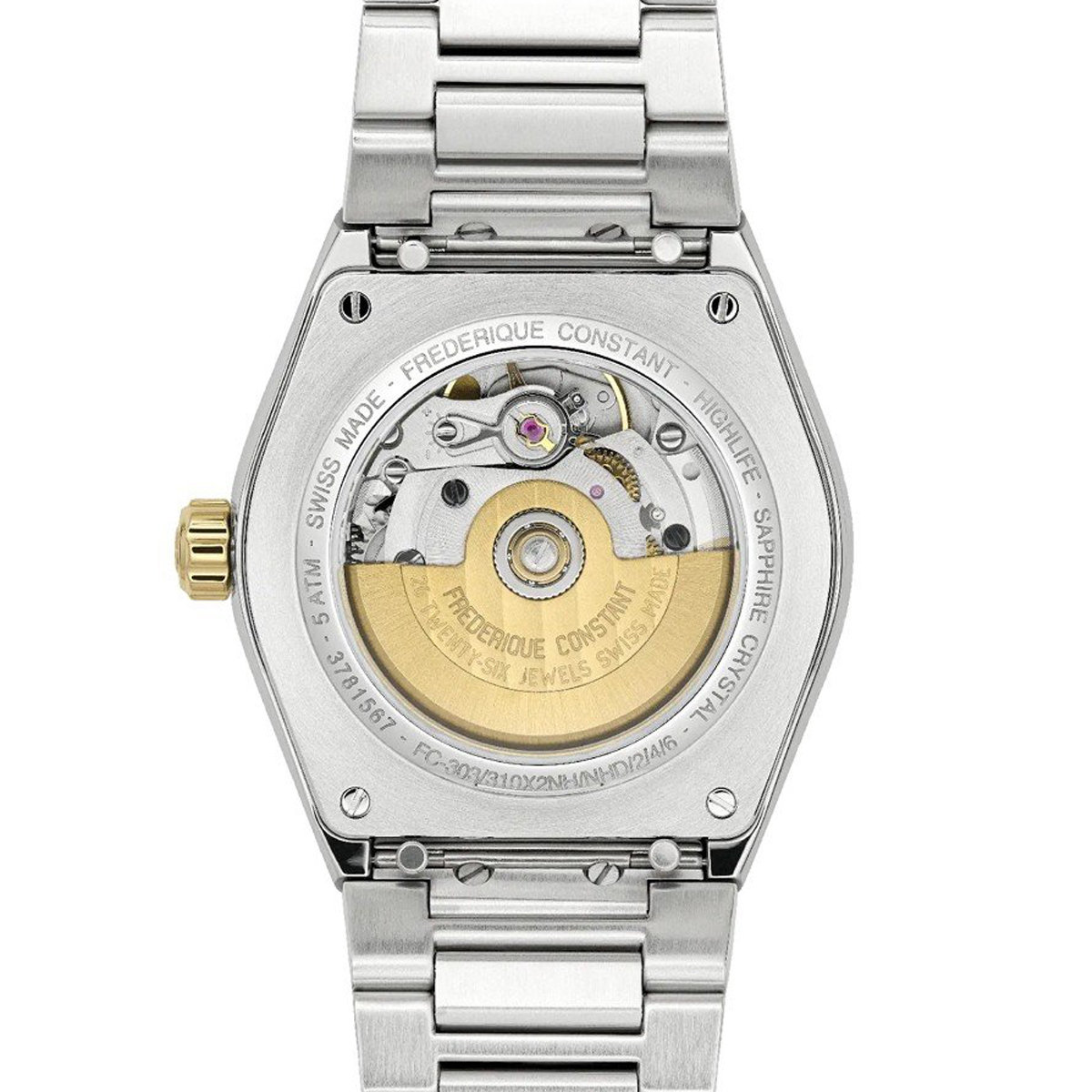 Frédérique Constant Highlife · Automatique · 41mm · Cadran Argenté · Acier & Or Jaune — vue 3