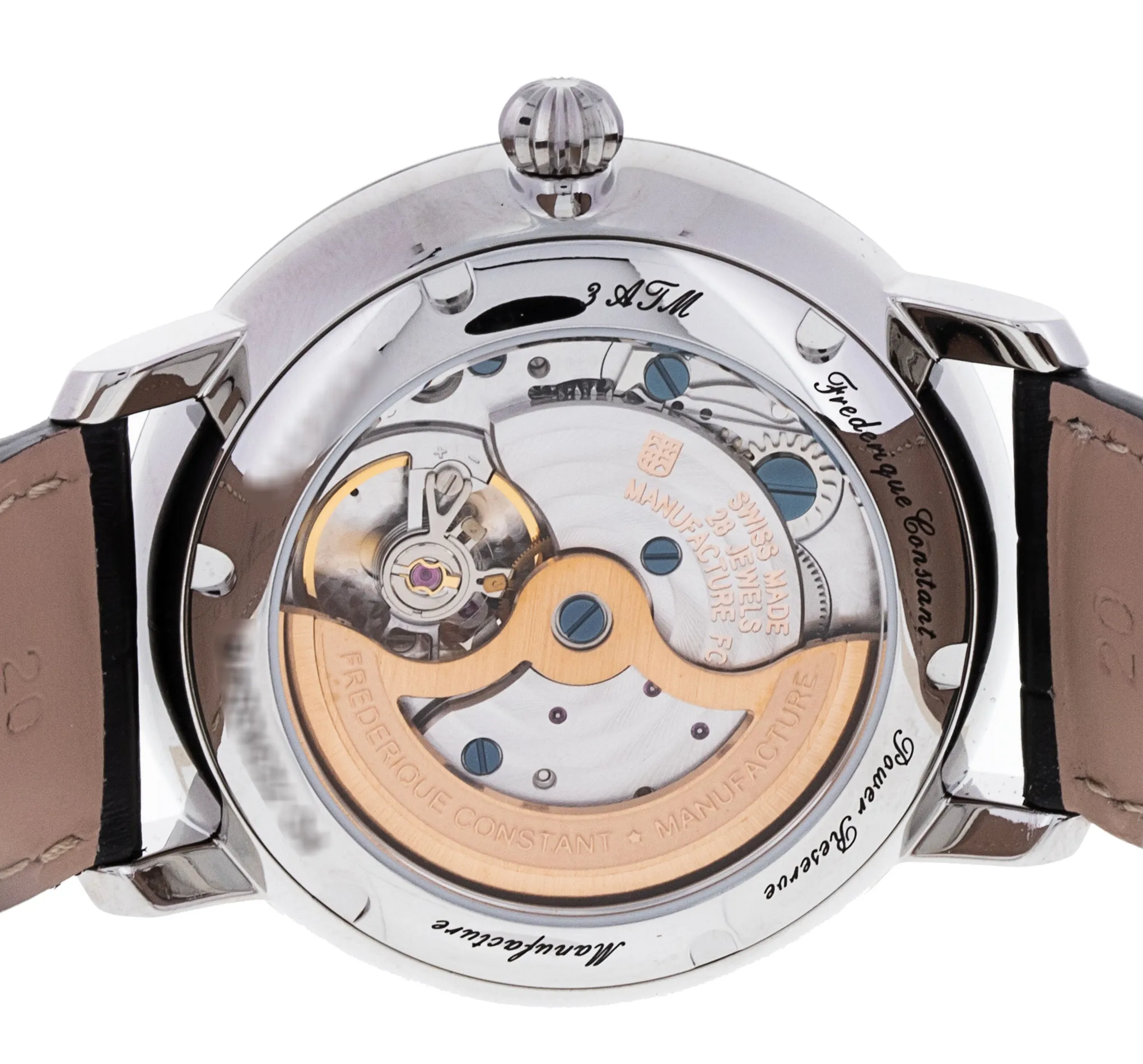 Frédérique Constant Slimline Power Reserve · Calibre Manufacture · 40mm · Cadran Argenté · Alligator — vue 4