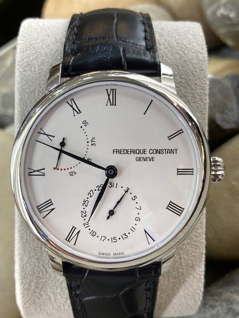 Frédérique Constant Slimline Power Reserve · Calibre Manufacture · 40mm · Cadran Argenté · Alligator