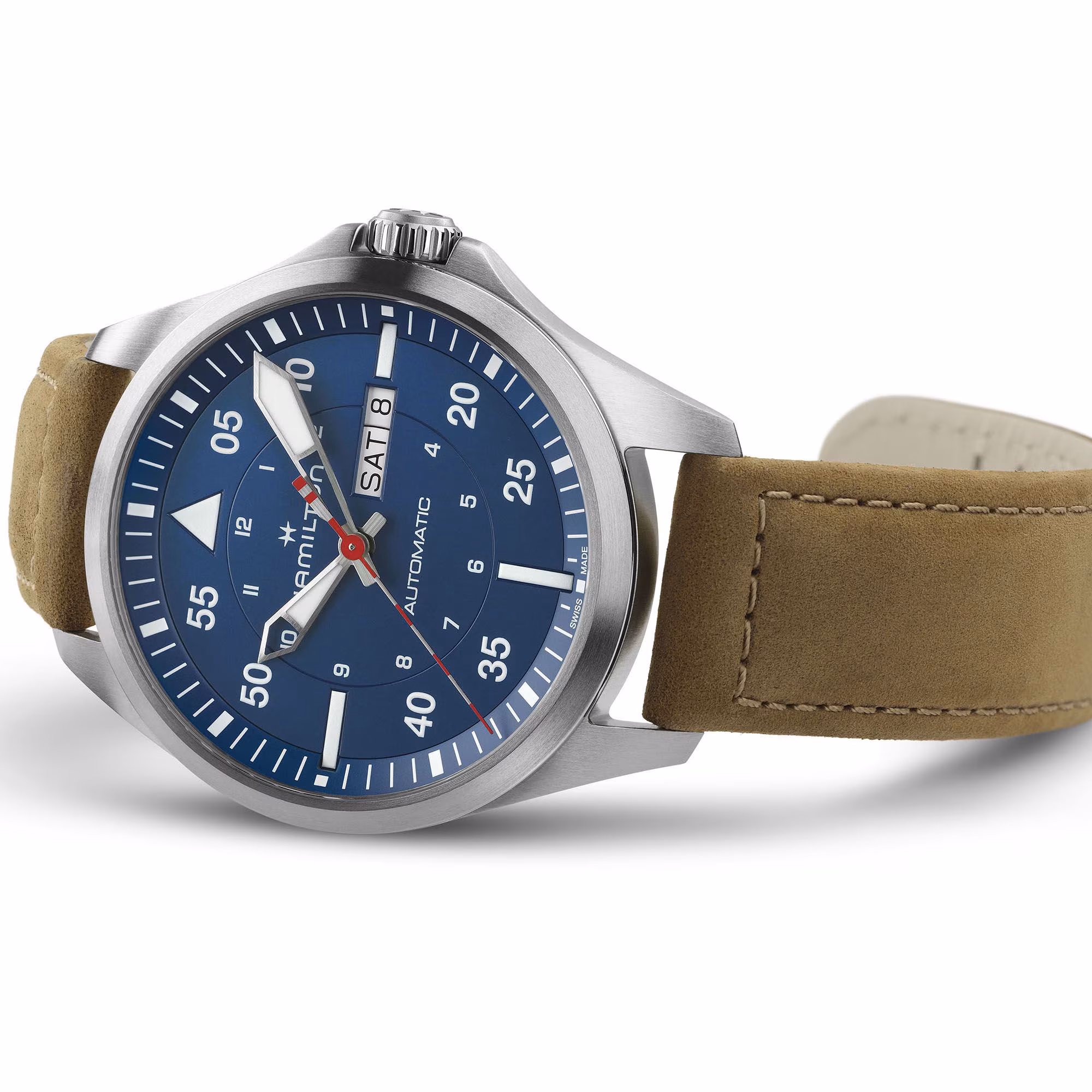Hamilton Khaki Aviation Pilot Day-Date · Air-Glaciers Édition Spéciale · 42mm Titane · Cadran Bleu — vue 5