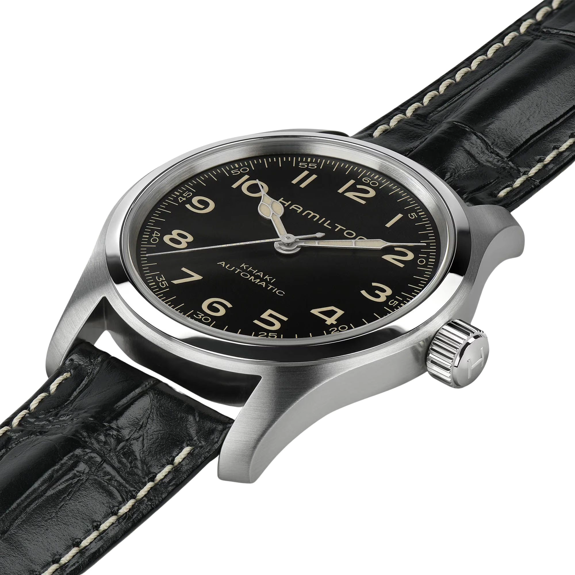 Hamilton Khaki Field Murph · 42mm · Cadran Noir · Pack 2 Bracelets (Cuir + Acier) — vue 2