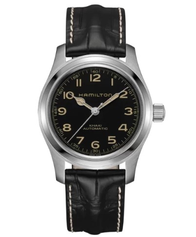 Hamilton Khaki Field Murph · 42mm · Cadran Noir · Pack 2 Bracelets (Cuir + Acier)