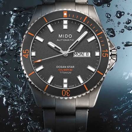 Mido Ocean Star 200 · Titane · Cadran Anthracite · Bracelet Titane