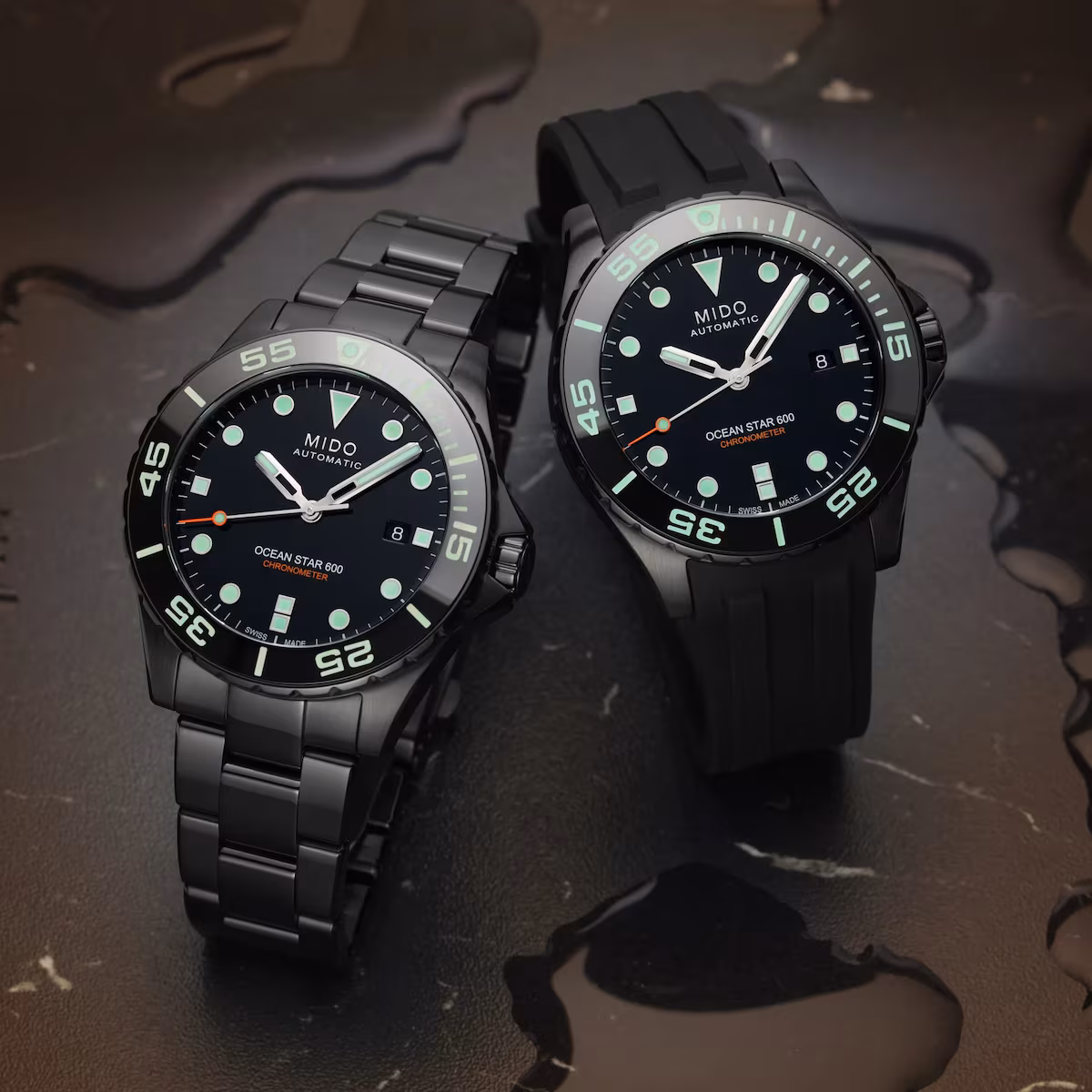 Mido Ocean Star 600 Chronometer · DLC Bicolore · Cadran Noir — vue 4
