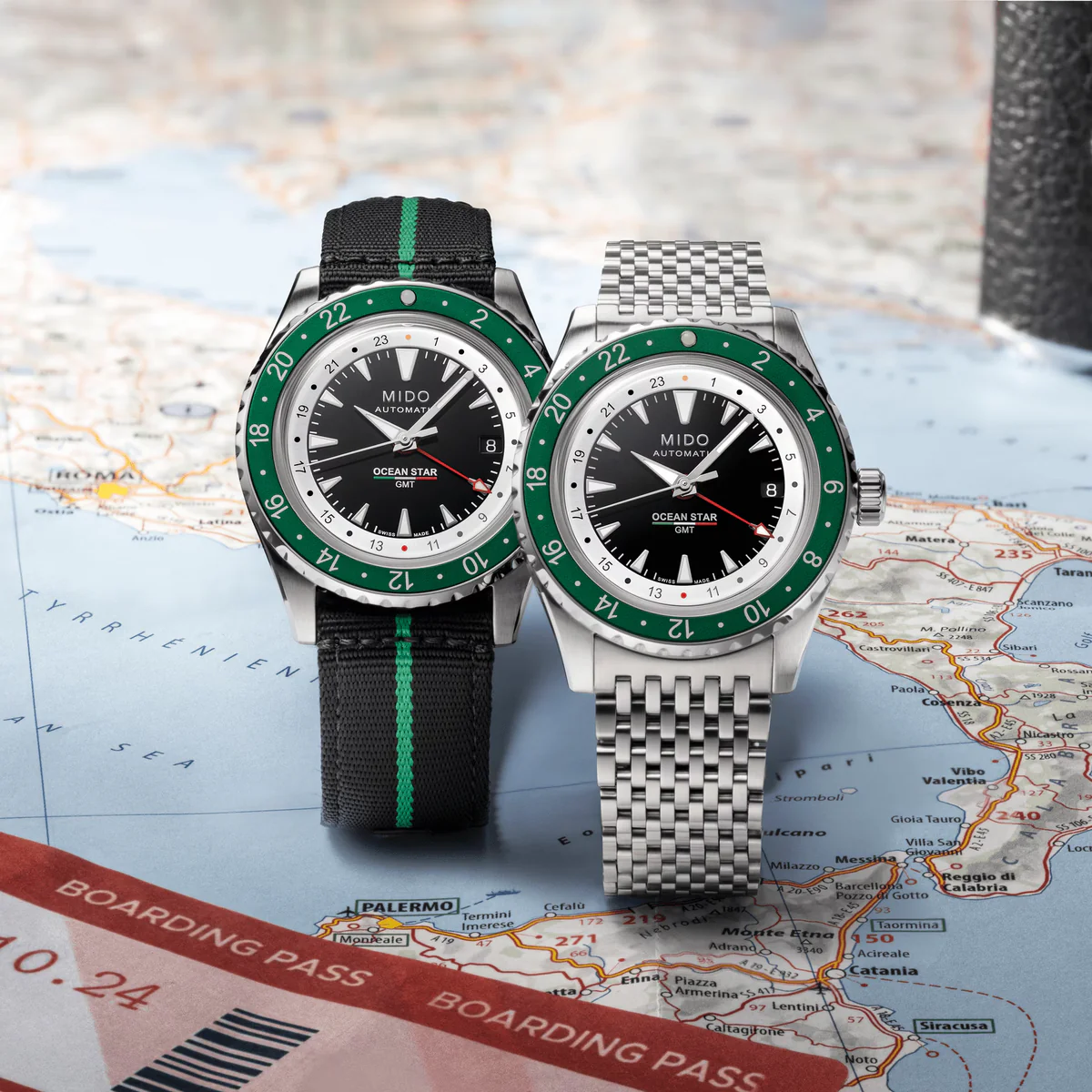Mido Ocean Star GMT · Édition Limitée Hodinkee 999 pièces · Cadran Noir · Acier — vue 2