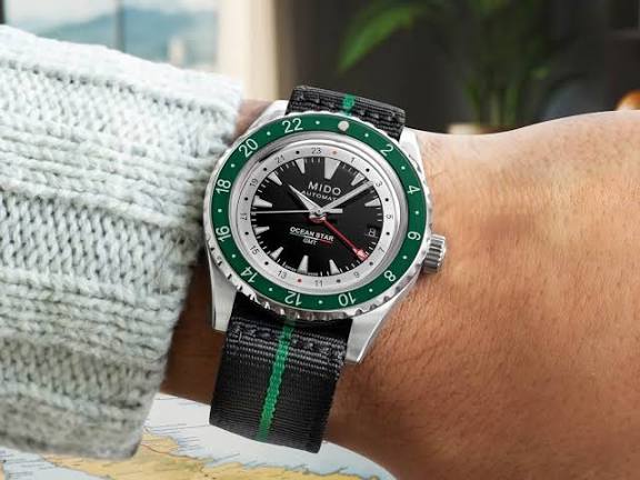 Mido Ocean Star GMT · Édition Limitée Hodinkee 999 pièces · Cadran Noir · Acier — vue 4